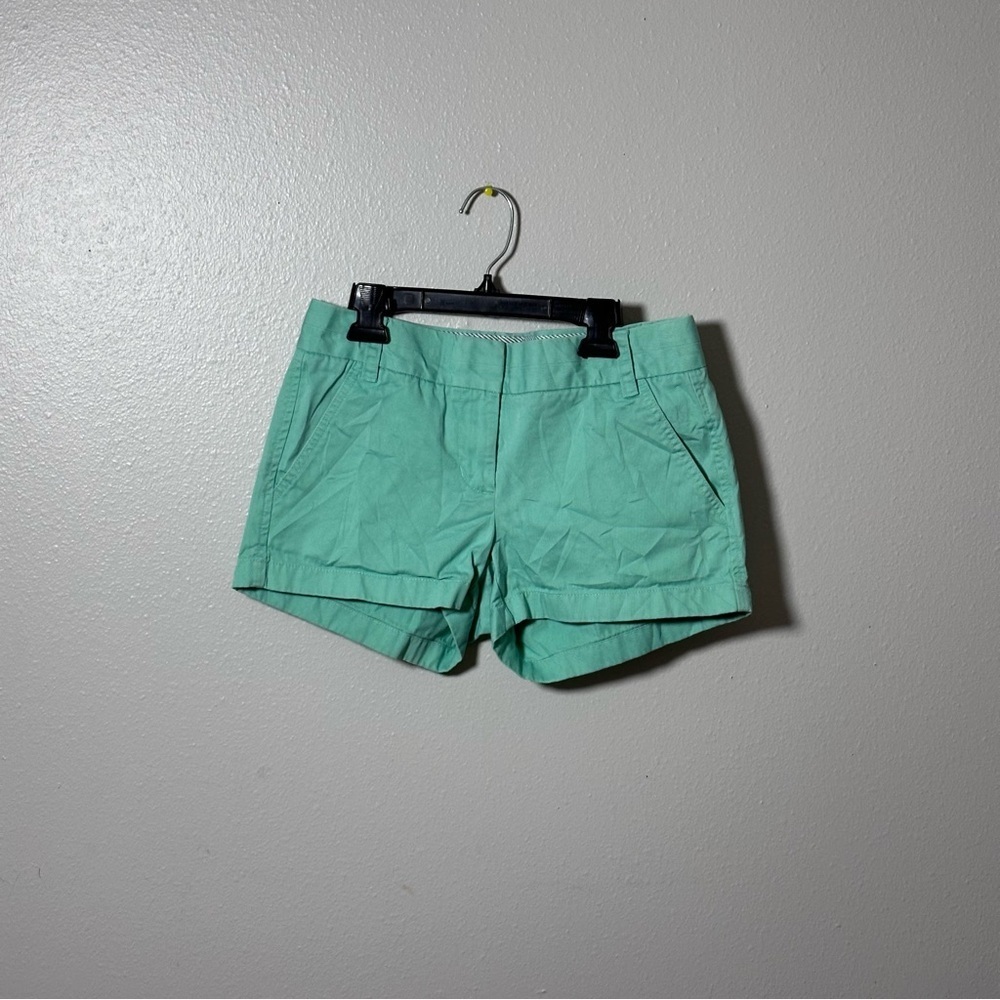 J.Crew Women Green Chino Broke In Shorts Casual Size 0